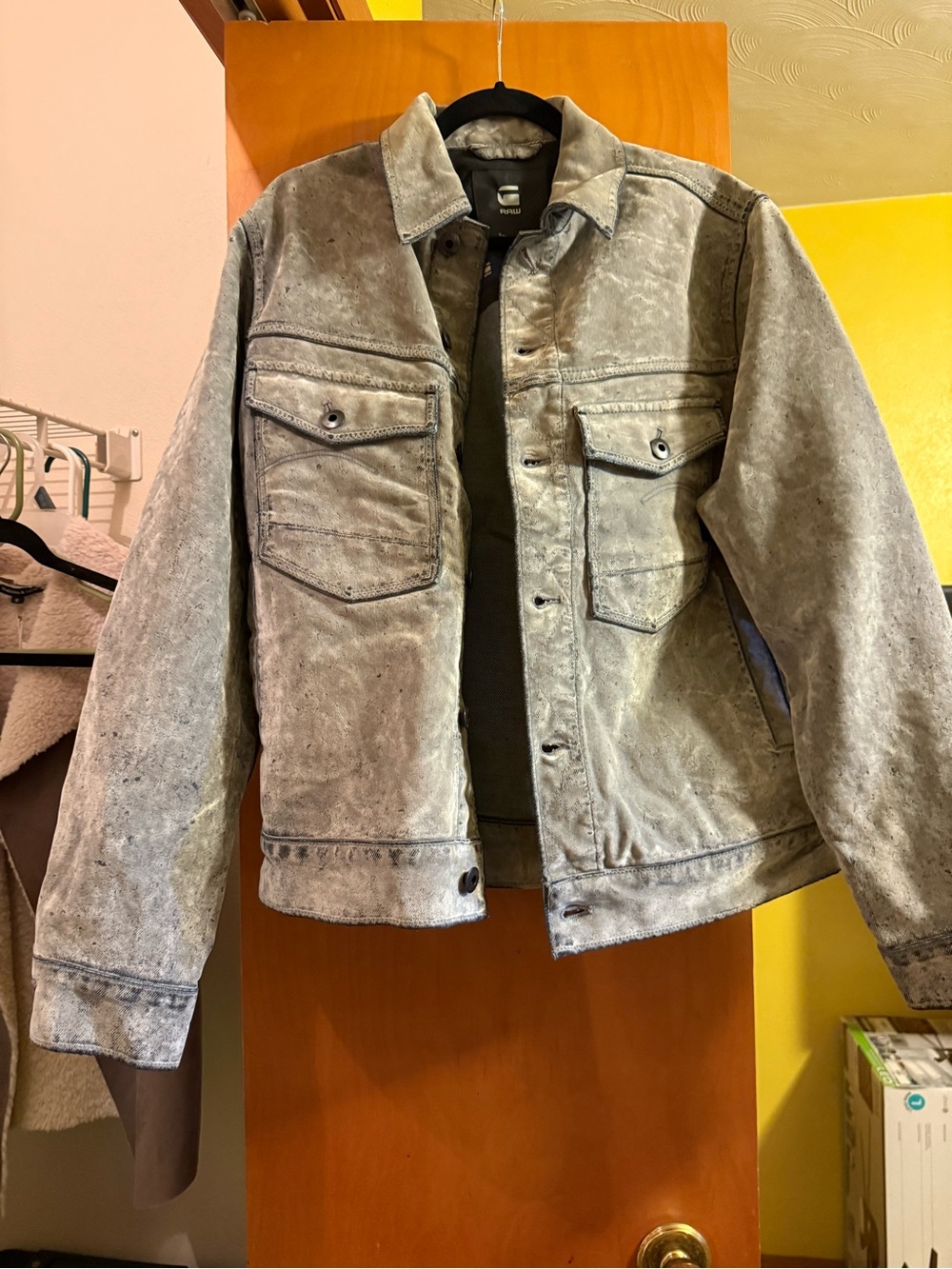 G-Star Washed Light Gray Denim Truck Jacket